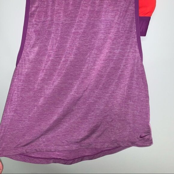 Nike Pro Tank Top Size Extra Small XS Red Purple Loose Training Inside 2-In-1 - Picture 4 of 10